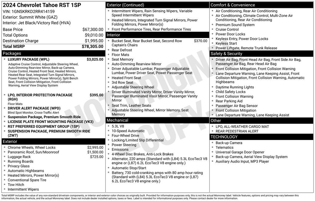 Used 2024 Chevrolet Tahoe RST w/ Luxury Package image 8