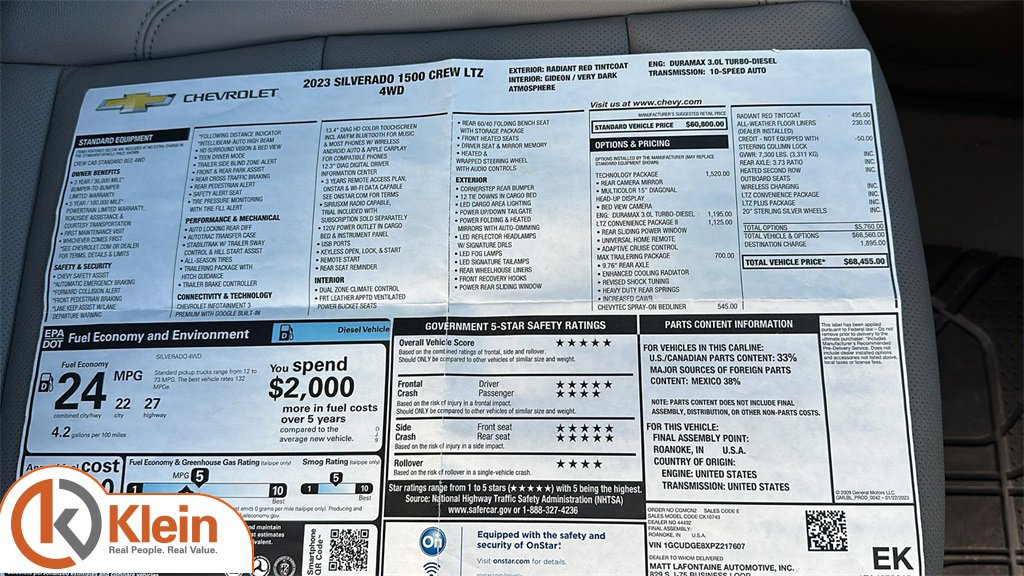 Used 2023 Chevrolet Silverado 1500 LTZ w/ Technology Package image 33