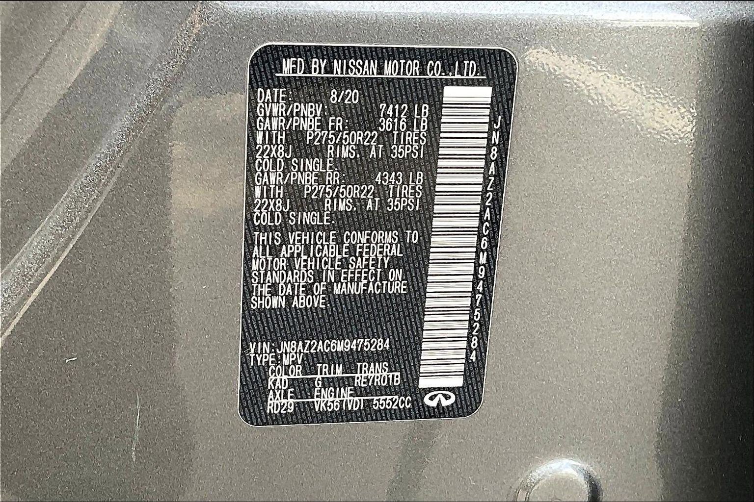 Used 2021 INFINITI QX80 Premium Select w/ All-Season Package AWD/4WD image 19