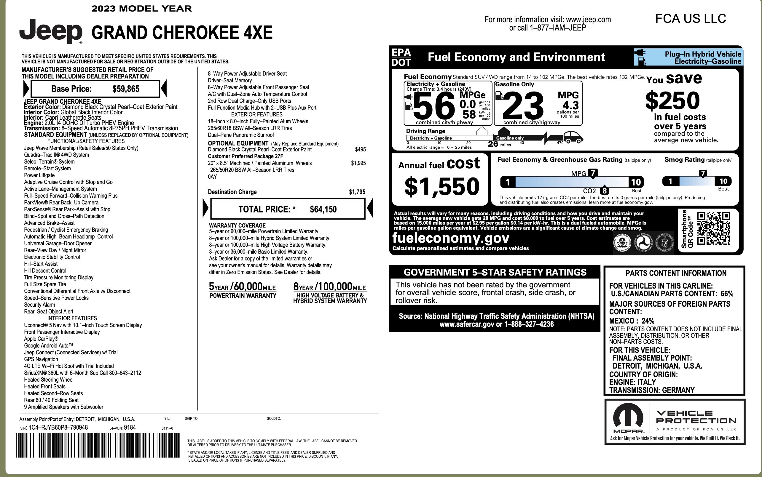 Used 2023 Jeep Grand Cherokee 4WD 4xe image 3