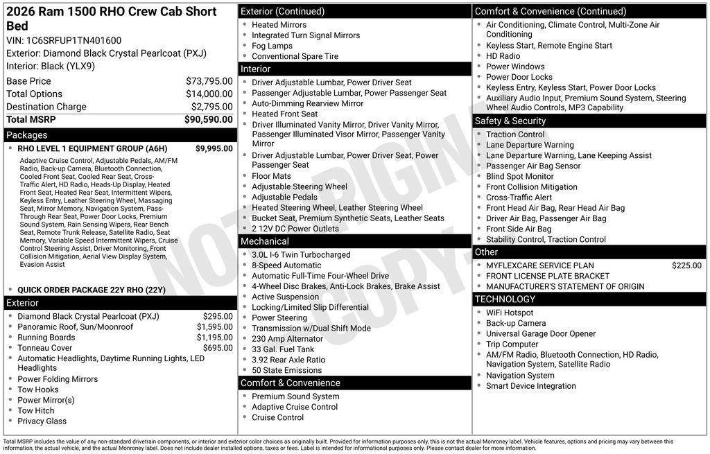 New 2026 RAM 1500 RHO w/ RHO Level 1 Equipment Group AWD/4WD image 6