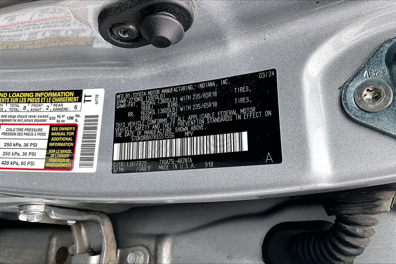 Certified 2024 Toyota Highlander LE AWD/4WD image 37