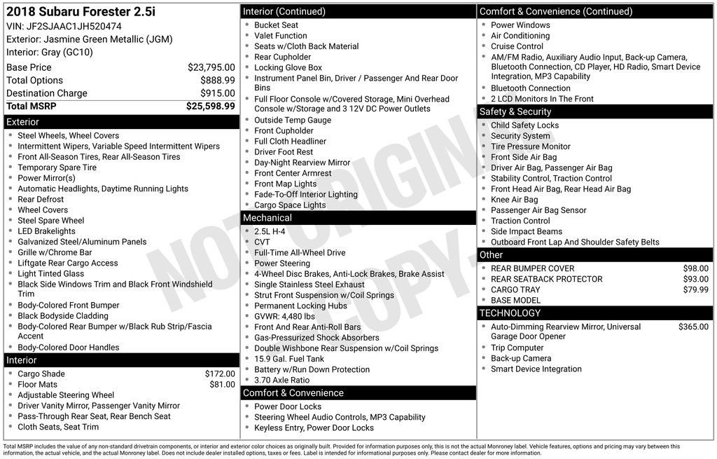 Used 2018 Subaru Forester 2.5i image 7