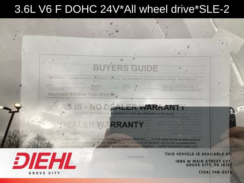 Used 2019 GMC Acadia SLE w/ Driver Alert Package I AWD/4WD image 19