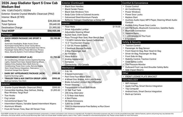 New 2026 Jeep Gladiator Sport AWD/4WD image 42