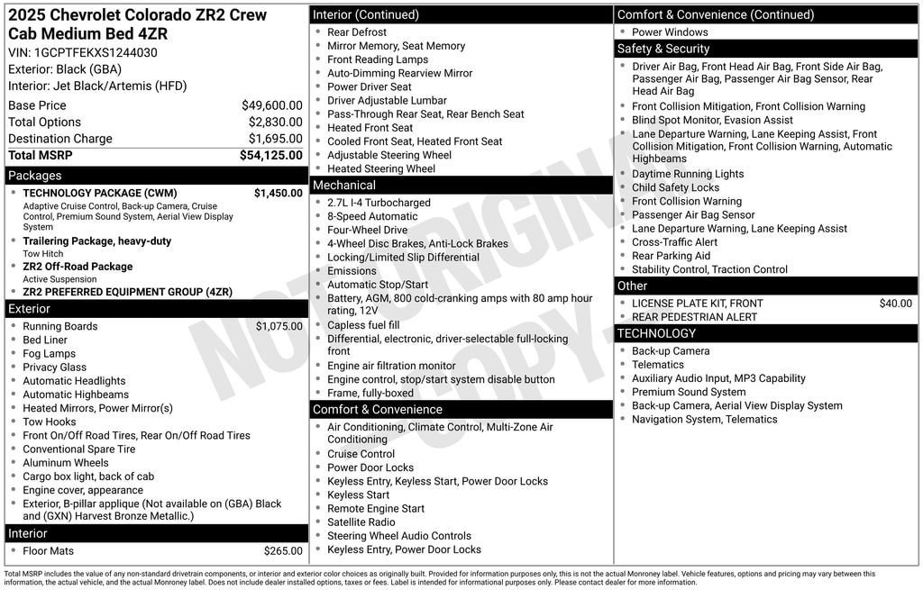 Used 2025 Chevrolet Colorado ZR2 w/ Technology Package AWD/4WD image 11