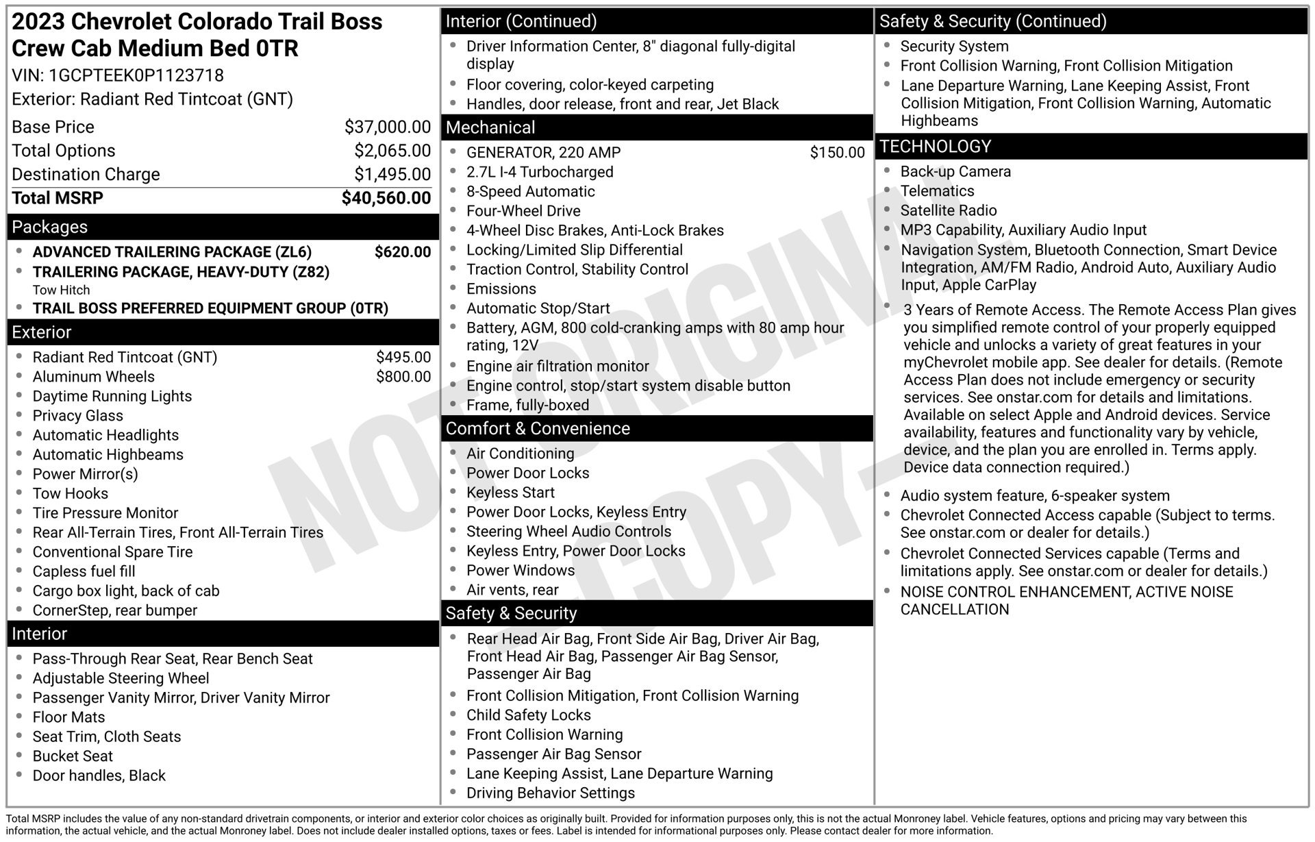 Used 2023 Chevrolet Colorado Trail Boss w/ Advanced Trailering Package AWD/4WD image 31