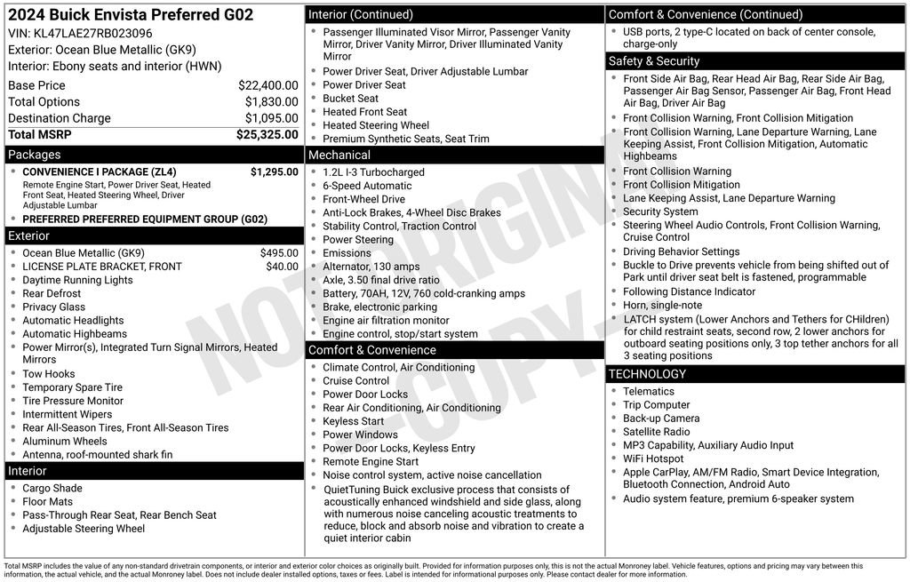 Used 2024 Buick Envista Sport Touring w/ Convenience I Package FWD image 2