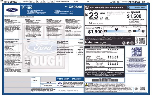 Used 2023 Ford F150 Platinum w/ Equipment Group 701A High image 5