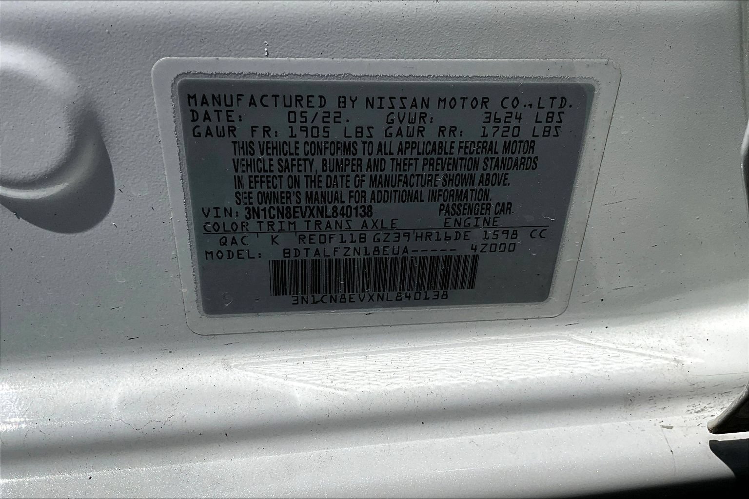 Used 2022 Nissan Versa SV FWD image 18