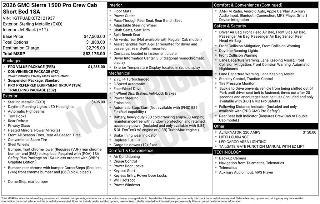 New 2026 GMC Sierra 1500 Pro w/ Pro Value Package image 33