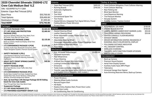 Used 2020 Chevrolet Silverado 2500 LTZ w/ LTZ Plus Package image 3