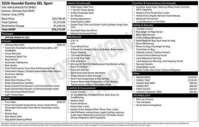New 2026 Hyundai Elantra Sport FWD image 32