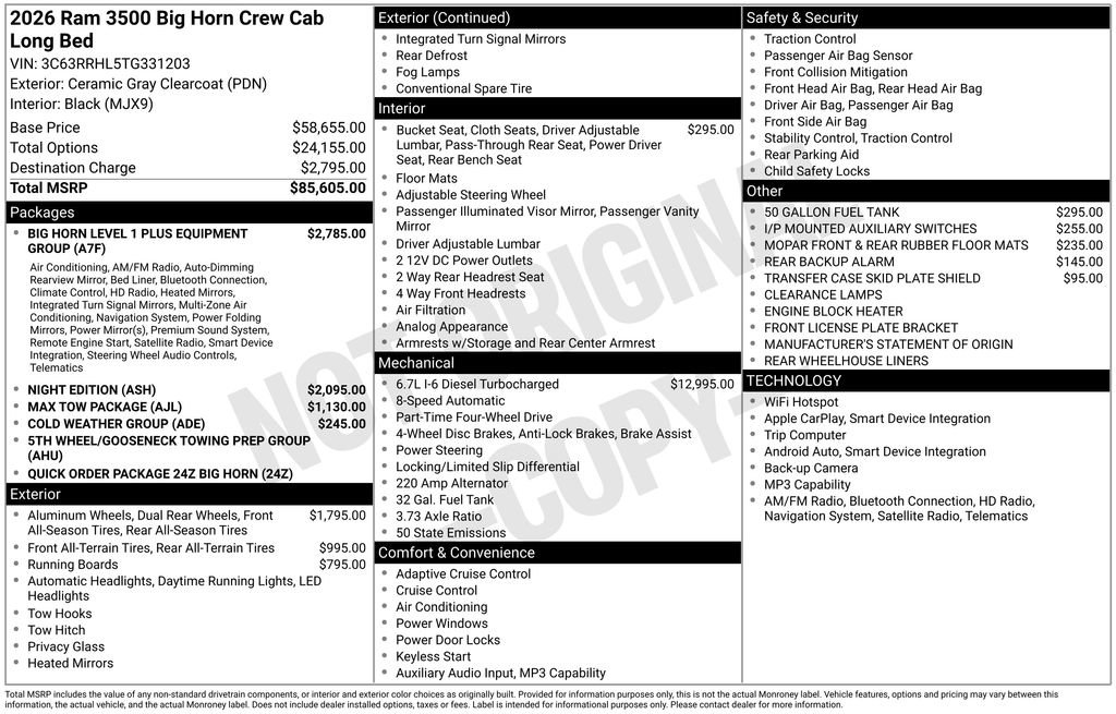 New 2026 RAM 3500 Big Horn AWD/4WD image 6
