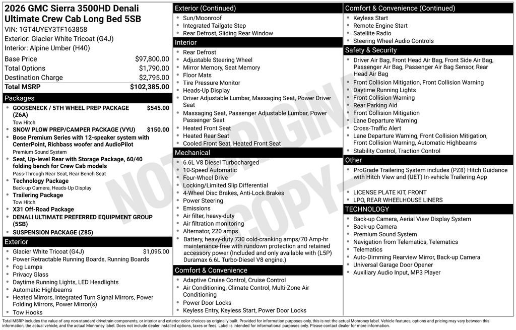 New 2026 GMC Sierra 3500 Denali Ultimate image 16