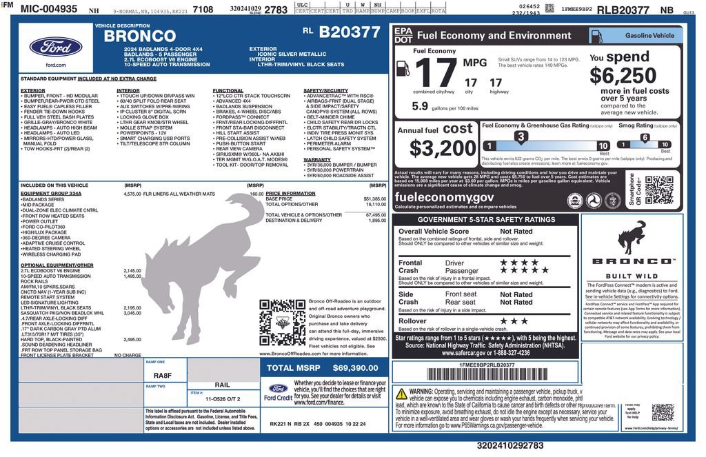 Used 2024 Ford Bronco Badlands AWD/4WD image 2
