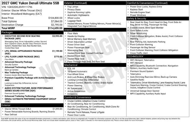New 2027 GMC Yukon Denali Ultimate AWD/4WD image 3