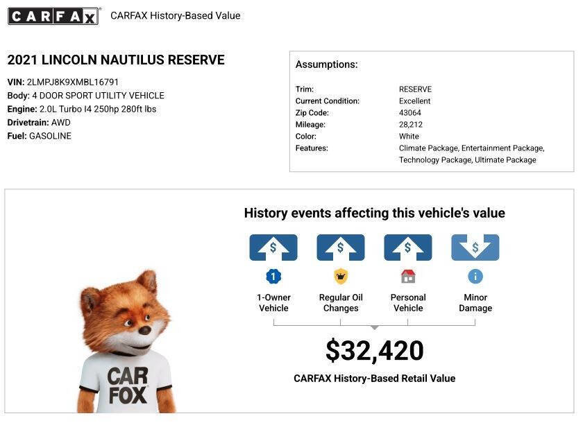 Used 2021 Lincoln Nautilus Reserve w/ Equipment Group 201A image 13