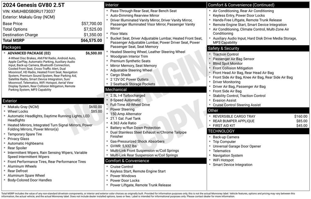 Used 2024 Genesis GV80 2.5T w/ Advanced Package image 5