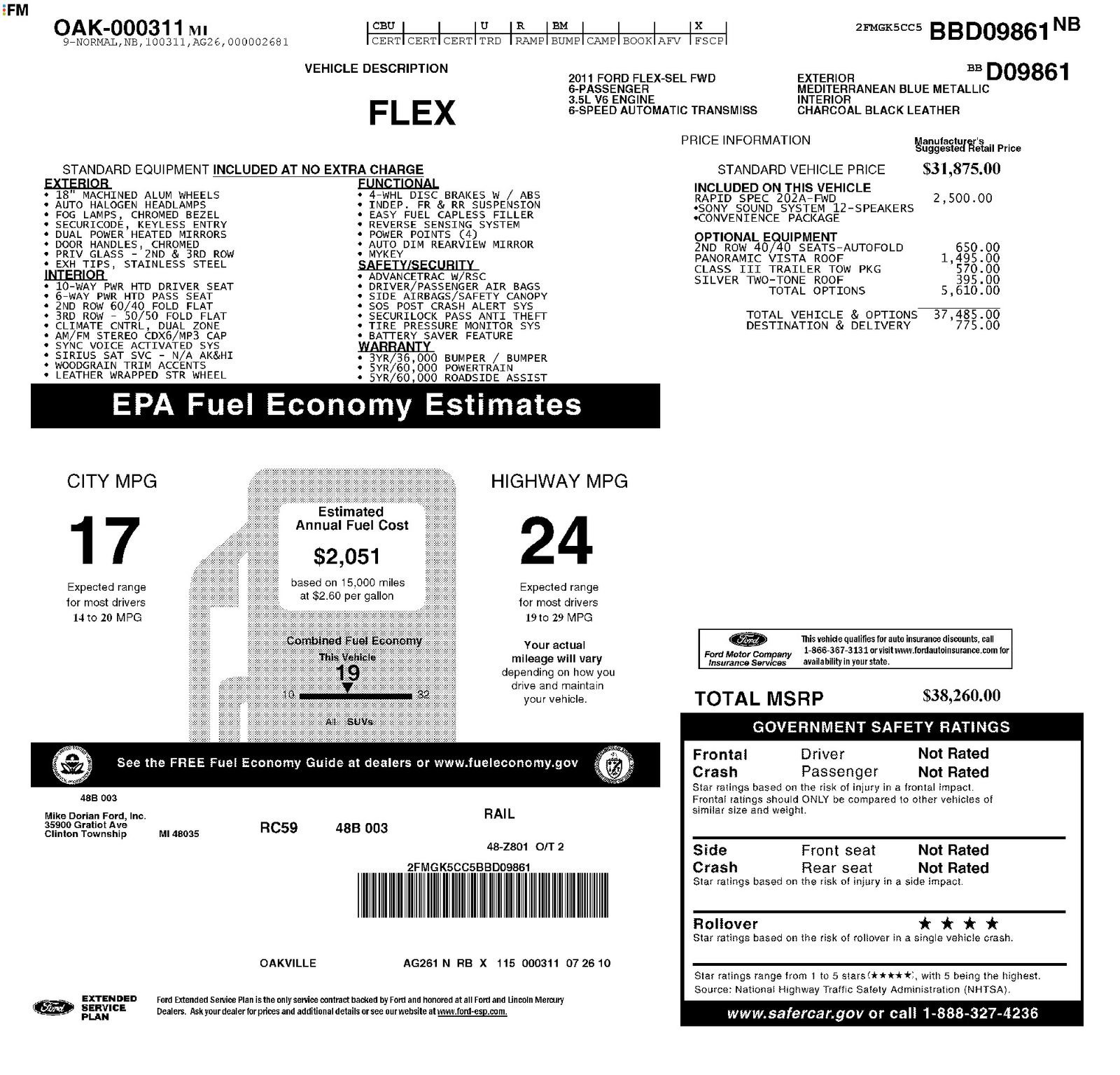 Used 2011 Ford Flex SEL w/ Rapid Spec Order Code image 8