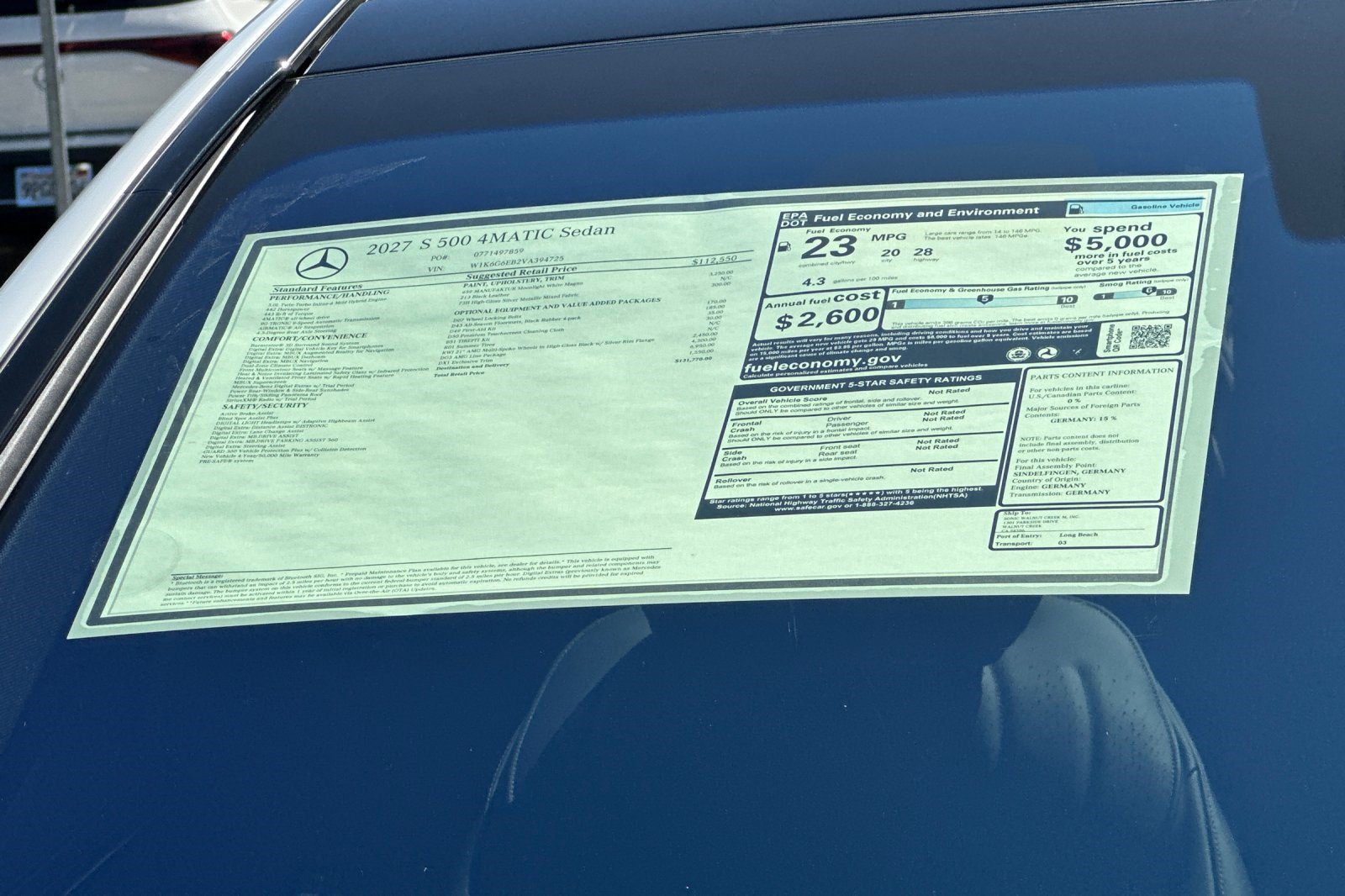 New 2027 Mercedes-Benz S 500 4MATIC image 28
