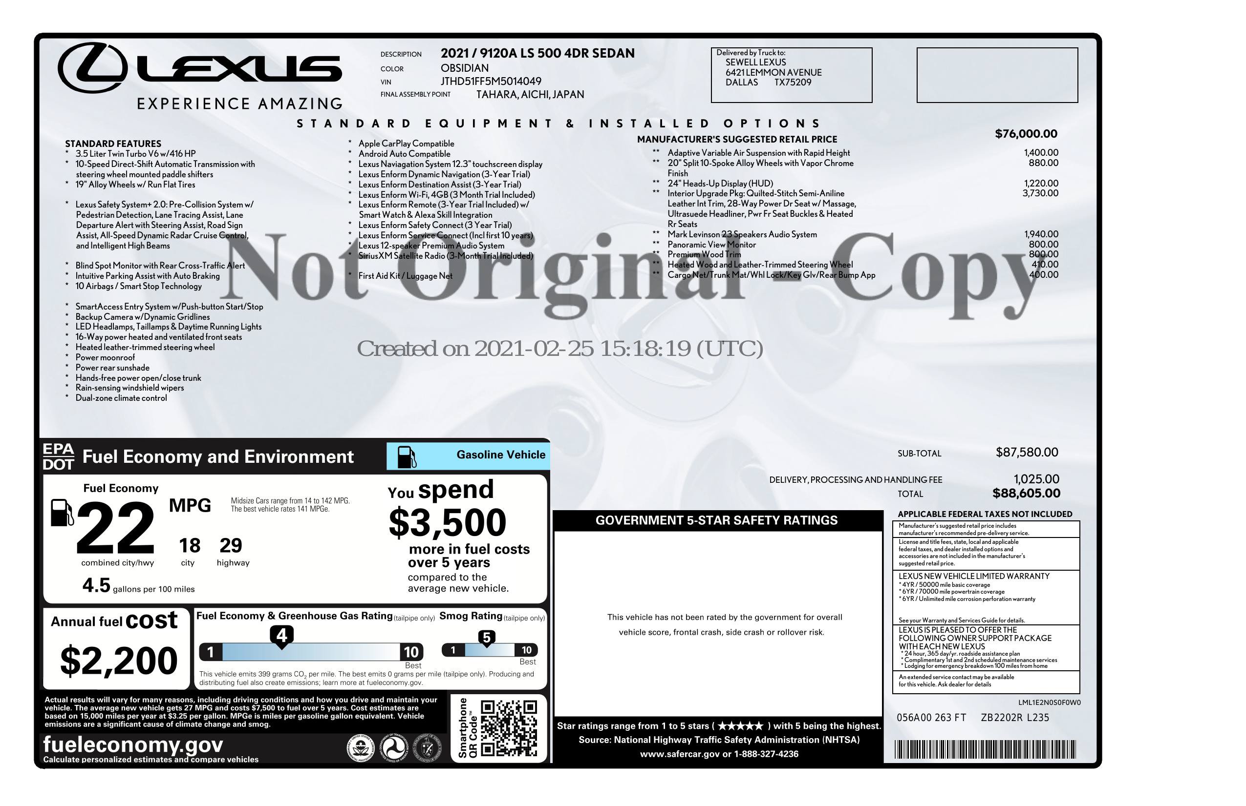 Used 2021 Lexus LS 500 RWD image 3