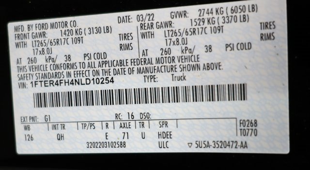 Used 2022 Ford Ranger XL w/ Equipment Group 101A High image 28