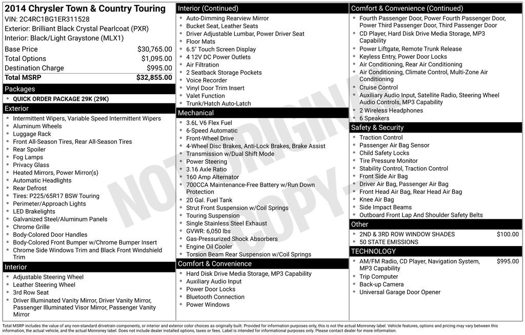 Used 2014 Chrysler Town & Country Touring FWD image 36