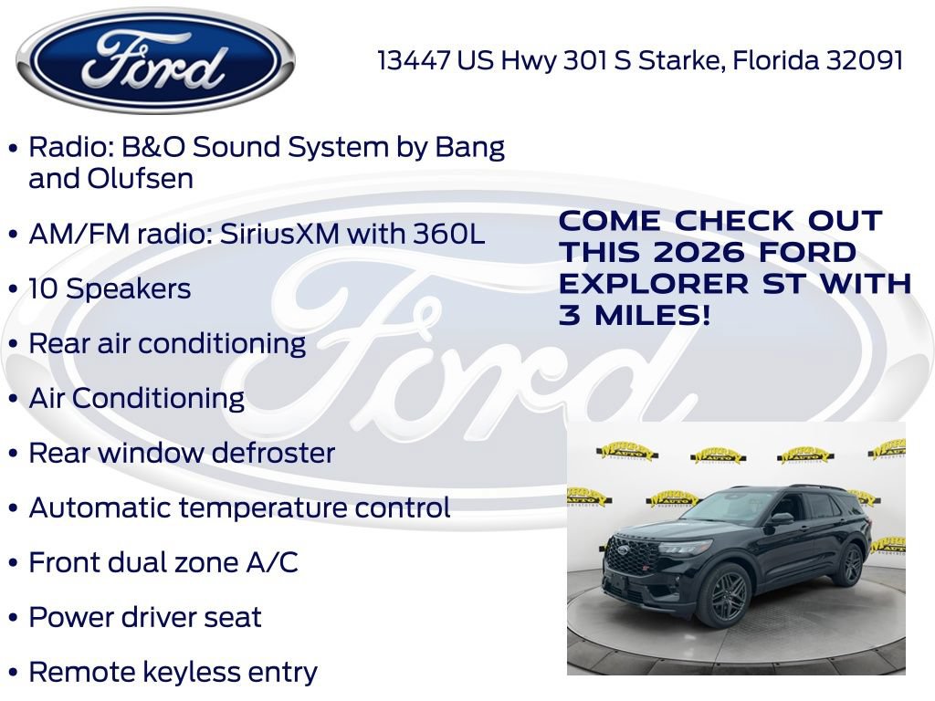 New 2026 Ford Explorer ST w/ Sun And Sound Package RWD image 25