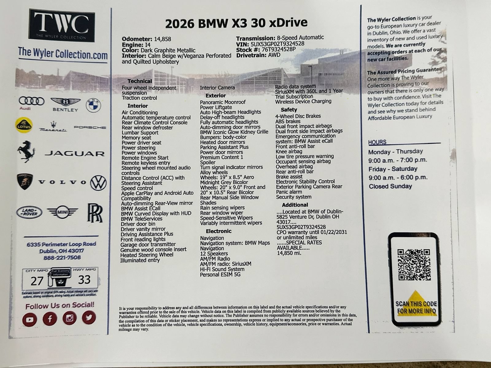 Used 2026 BMW X3 xDrive30i AWD/4WD image 47