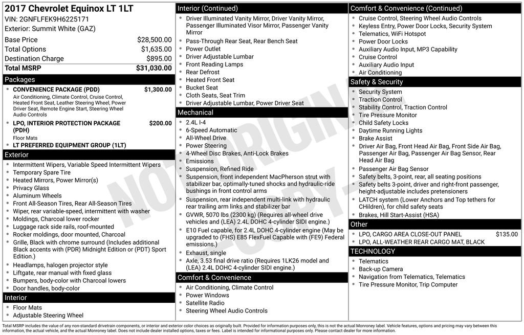 Used 2017 Chevrolet Equinox LT w/ Convenience Package AWD/4WD image 4