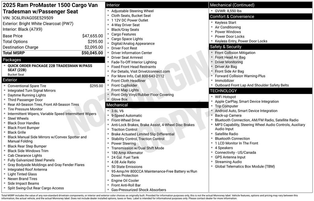 Used 2025 RAM ProMaster 1500 FWD image 5