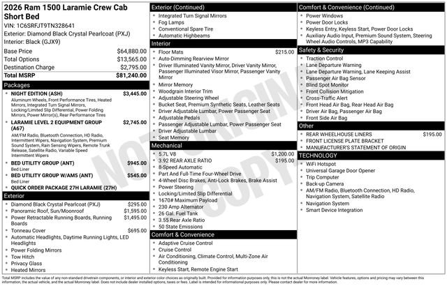 Used 2026 RAM 1500 Laramie w/ Night Edition AWD/4WD image 61