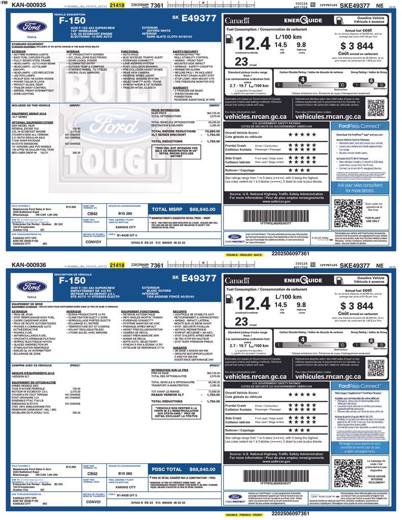 Used 2025 Ford F150 XLT w/ Equipment Group 301A Standard AWD/4WD image 2
