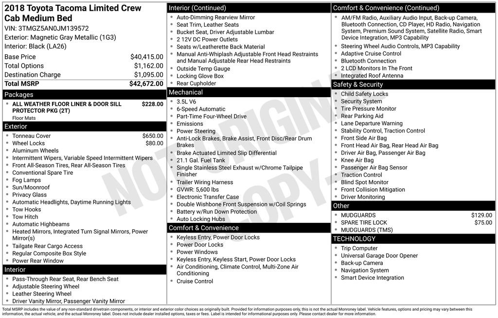 Used 2018 Toyota Tacoma Limited AWD/4WD image 13