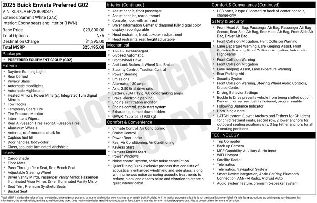 Used 2025 Buick Envista Sport Touring FWD image 7