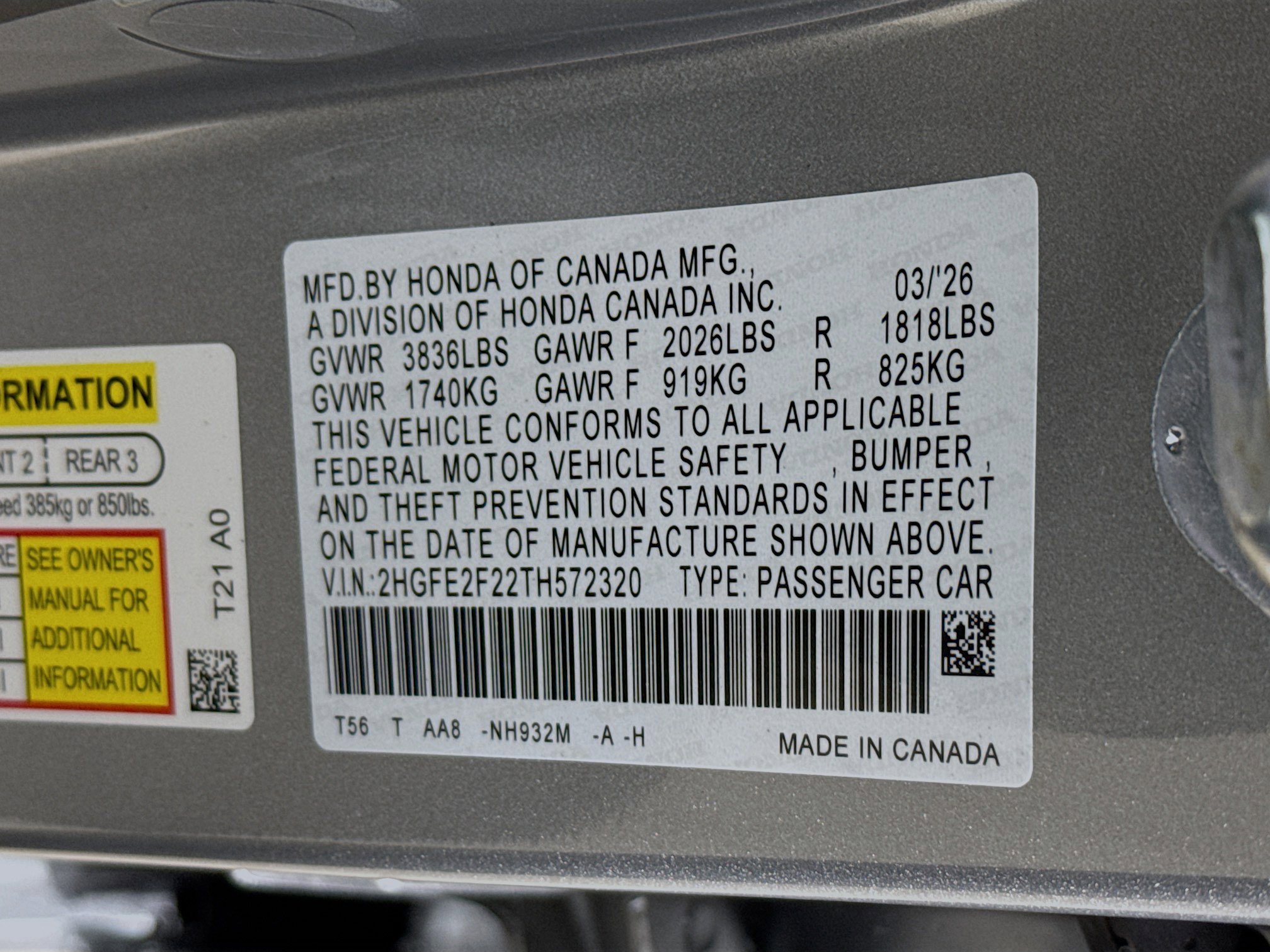 New 2026 Honda Civic LX image 36