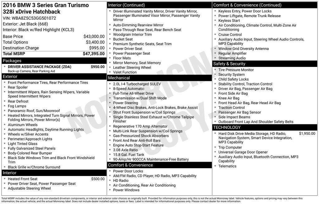 Used 2016 BMW 328i Gran Turismo xDrive image 2
