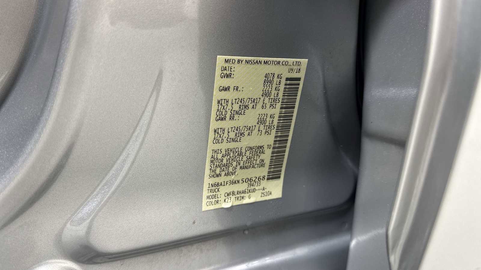 Used 2019 Nissan Titan S w/ S Utility Package image 11