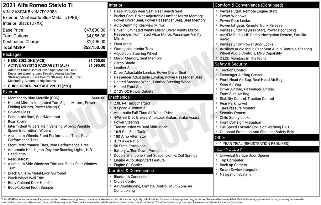 Used 2021 Alfa Romeo Stelvio Ti w/ Nero Edizione image 6