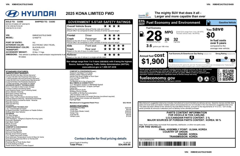Used 2025 Hyundai Kona Limited image 4