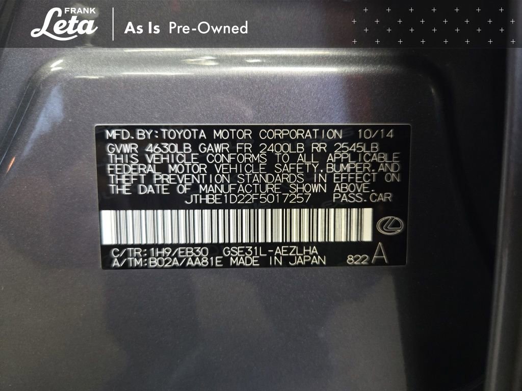 Used 2015 Lexus IS 350 w/ F-Sport Package image 27