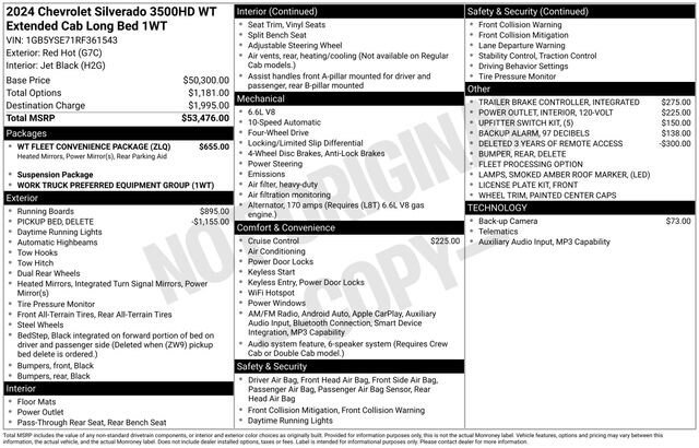 Used 2024 Chevrolet Silverado 3500 W/T w/ WT Fleet Convenience Package AWD/4WD image 7