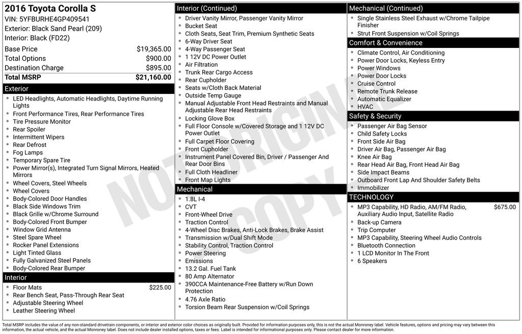 Used 2016 Toyota Corolla S image 39