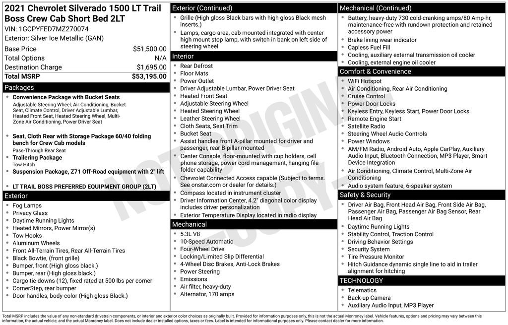 Used 2021 Chevrolet Silverado 1500 LT Trail Boss image 6