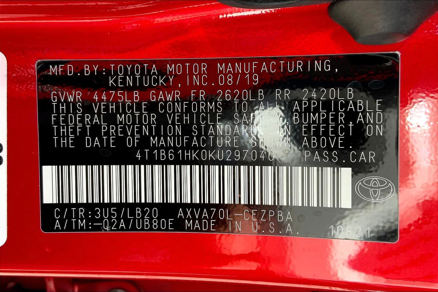 Used 2019 Toyota Camry XSE FWD image 37