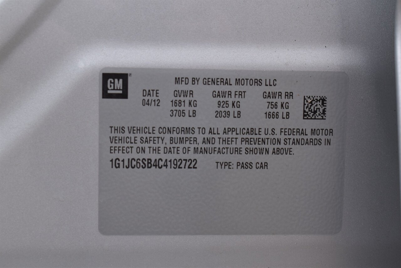 Used 2012 Chevrolet Sonic LT FWD image 28