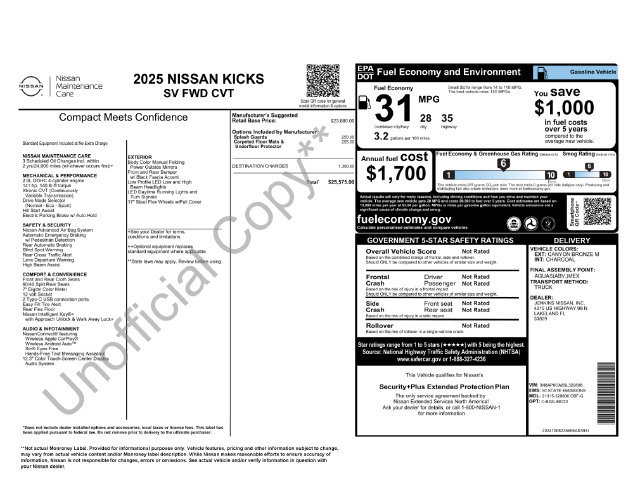 Certified 2025 Nissan Kicks SV FWD image 49
