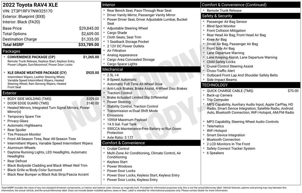 Used 2022 Toyota RAV4 XLE w/ Convenience Package AWD/4WD image 43