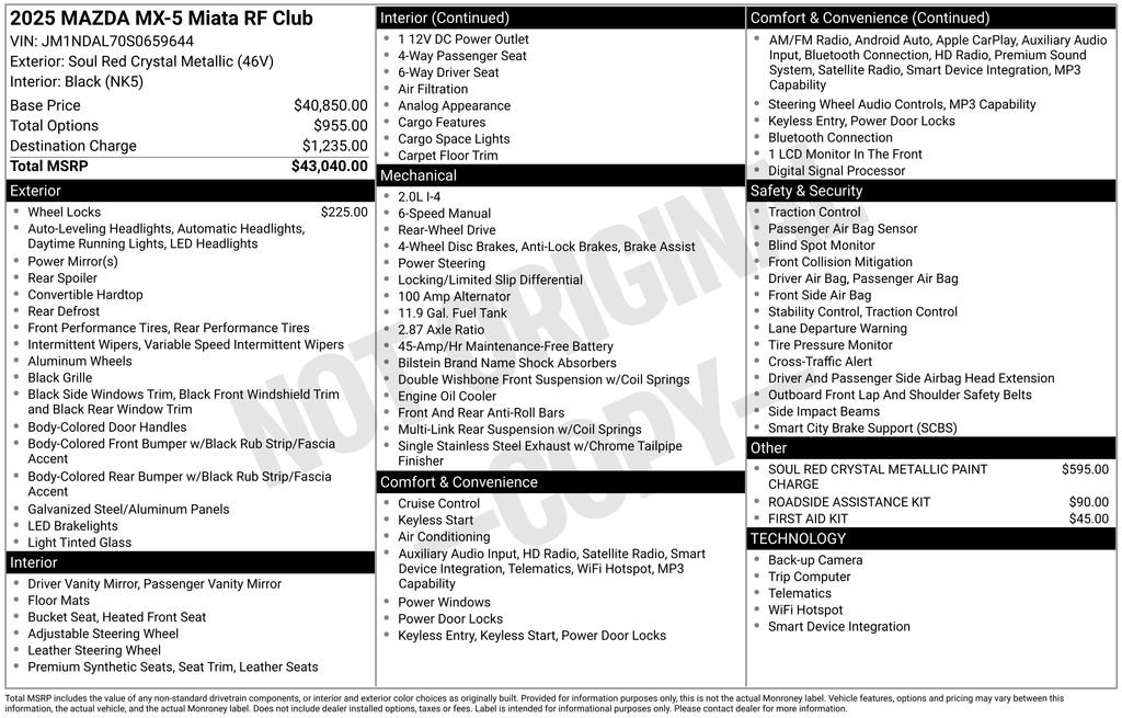 New 2025 MAZDA MX-5 Miata RF Club image 22